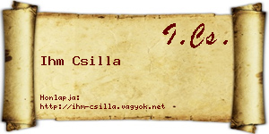 Ihm Csilla névjegykártya